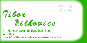 tibor milkovics business card